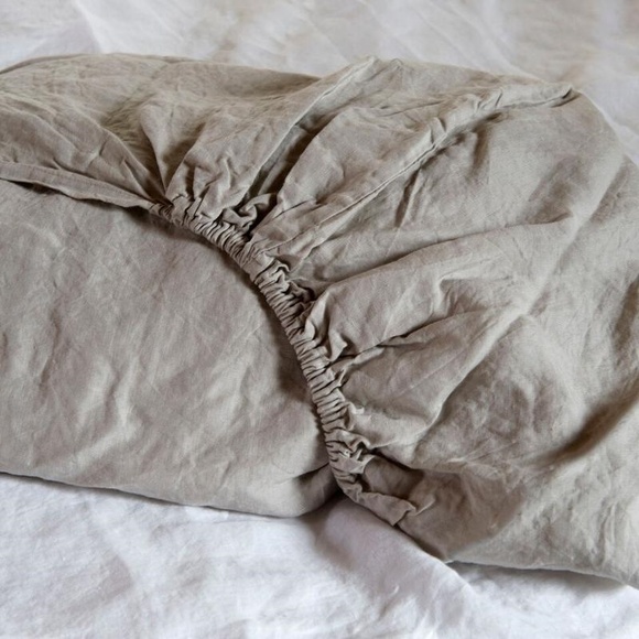 Product image 1 of Linen 180-200-35 cm Sand Fitted sheet